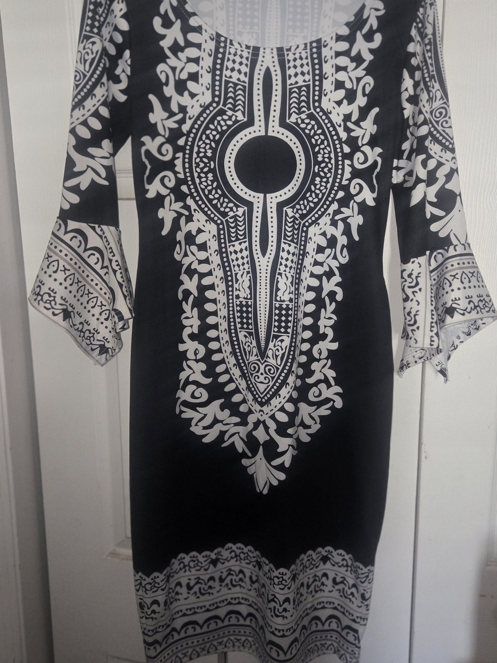 Black & White Printed Tunic Dress